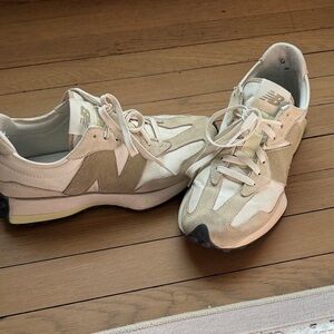 New Balance Women's Beige and White Sneakers